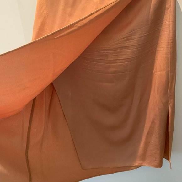 SEED HERITAGE Gold Satin Wrap Midi Skirt NWT RRP$129 - Picture 10 of 11